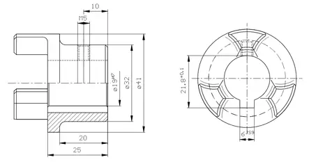 KOPPLINGSHALVA 19 MM 0,55-0,75 KW - Rotex axelkopplingar - 47920 - 2