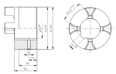 CLUTCH HALF 50 MM THICK HUB - Rotex Couplings - 59380 - 2