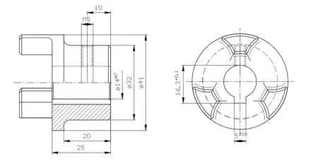 KOPPLINGSHALVA 14 MM 0,25-0,37 KW - Rotex axelkopplingar - 47921 - 2