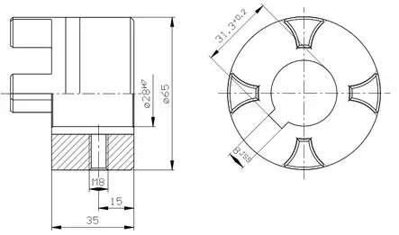 KOPPLINGSHALVA 28 MM TJOCK POLERST - Rotex axelkopplingar - 63541 - 2