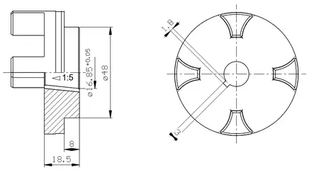KOPPLINGSHALVA 65mm BOSCH KON 1:5 - Rotex axelkopplingar - 57851 - 2