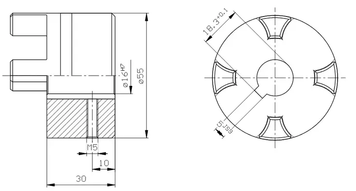 Ribimex PRP28/120 riemschijf aluminium 28 120 mm