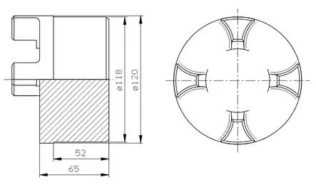 CLUTCH HALF 120mm NO DRILLING THICK - Rotex Couplings - 44252 - 2