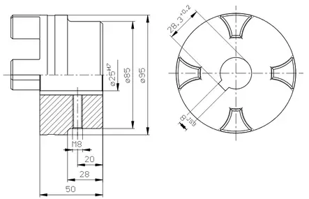 KOPPLINGSHALVA 25 MM - Rotex axelkopplingar - 50332 - 2