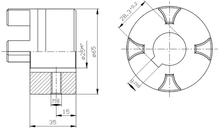 KOPPLINGSHALVA 25 MM TJOCK POLE - Rotex axelkopplingar - 59262 - 2