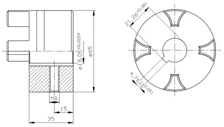 KOPPLINGSHALVA 19,05 MM TJOCK POLE - Rotex axelkopplingar - 46273 - 2
