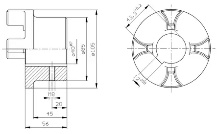 CLUTCH HALF 40 MM - Rotex Couplings - 44273 - 2