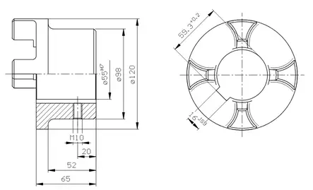 CLUTCH HALF 55 MM - Rotex Couplings - 63683 - 2