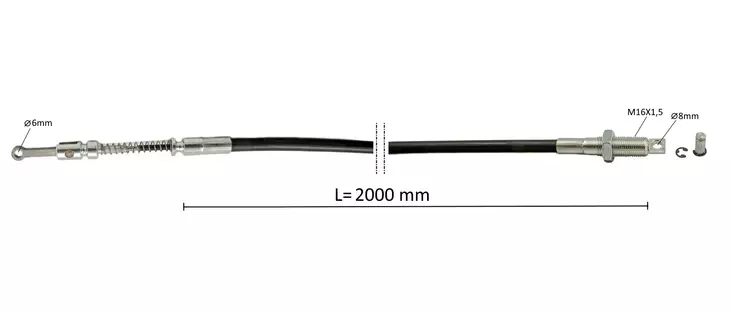 NF OHJAUSKAAPELI L=2000 "REIKÄPÄÄ" (VANHA MALLI) - Venttiilin ohjauskaapelit - 75653 - 1