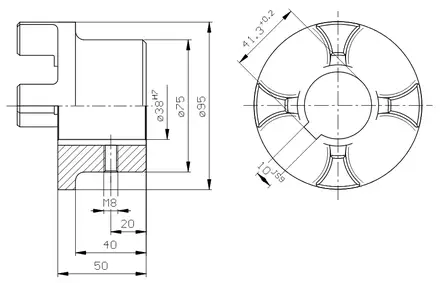 CLUTCH HALF 38 MM - Rotex Couplings - 59404 - 2