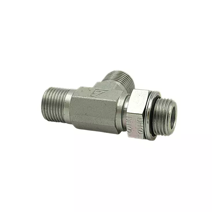 ADJUSTABLE L-COUPLING BSP MALE/MALE/MALE - BSP Hydraulic Adapters - 88374 - 1