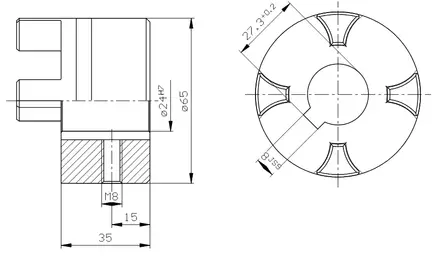 KOPPLINGSHALVA 24 MM TJOCK POLE - Rotex axelkopplingar - 60025 - 2