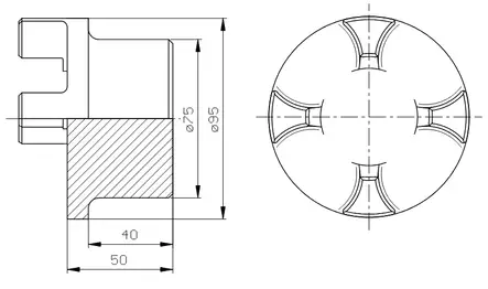KOPPLINGSHALVA 95mm INGEN BORRING - Rotex axelkopplingar - 57836 - 2