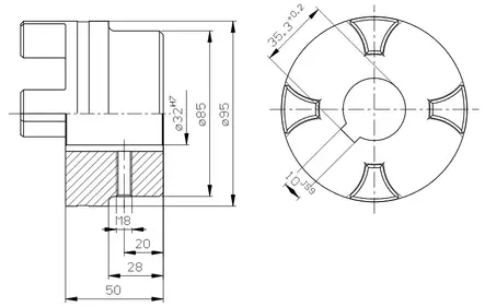CLUTCH HALF 32 MM - Rotex Couplings - 55967 - 2