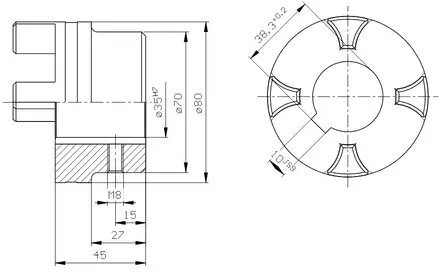 KOPPLINGSHALVA 35 MM - Rotex axelkopplingar - 59997 - 2