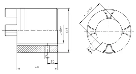 CLUTCH HALF 38 MM 5,5-7,5 KW - Rotex Couplings - 100287 - 2