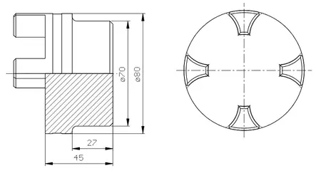 KOPPLINGSHALVA 80mm INGEN BORRING - Rotex axelkopplingar - 57827 - 2