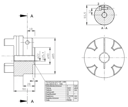 CLUTCH HALF SAE PB-BS LOCK - Rotex Couplings - 66467 - 2