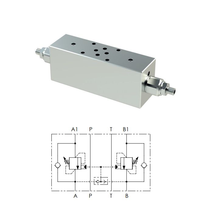 DUBBEL LASTHÅLLNINGSVENTIL CETOP 3 / NS6 - Sandwich lasthållningsventiler - 87677 - 1