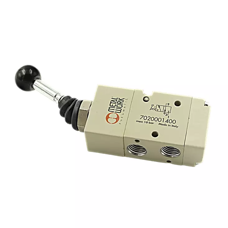 TRYCKLUFTSVENTIL 3/2 VIPP 180*/LÅSA 1/4" - 3/2 Ventiler - 47927 - 1