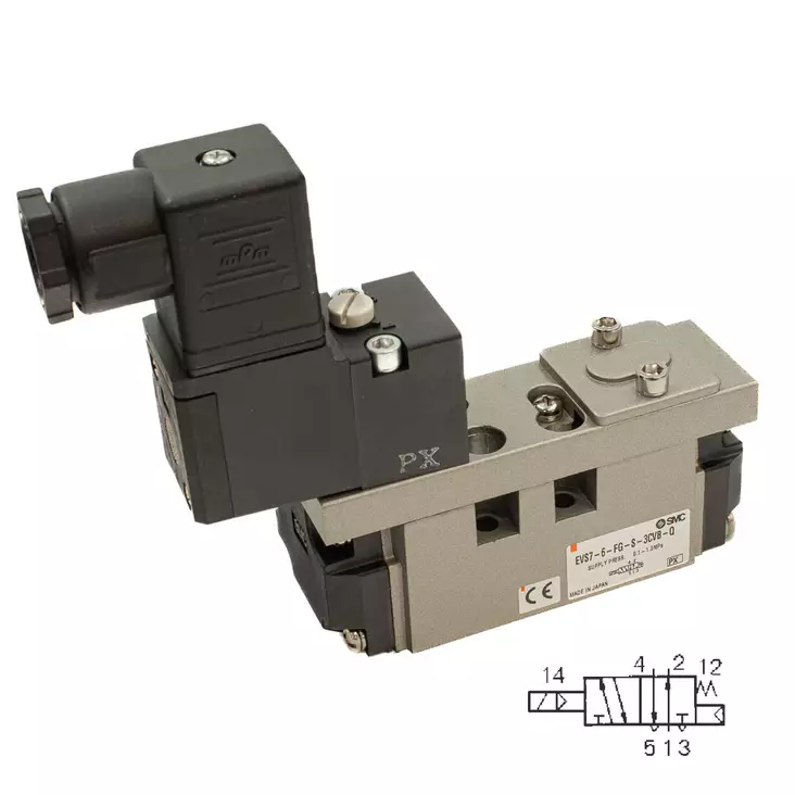 TRYCKLUFTSVENTIL 5/2 SOL/SPRING - 5/2 Ventiler - 59417 - 1