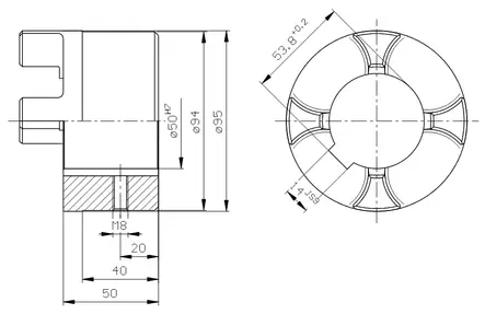 CLUTCH HALF 50 MM THICK HUB - Rotex Couplings - 60648 - 2