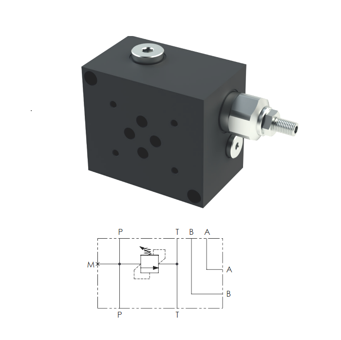 ASENNUSLAATTA CETOP 3 / NS6 +PRV 20-210 BAR - Asennuslaatat - 87678 - 1