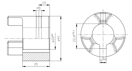 KOPPLINGSHALVA 20 MM H7 - Rotex axelkopplingar - 79989 - 2