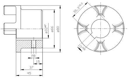 KOPPLINGSHALVA 32 MM - Rotex axelkopplingar - 62089 - 2