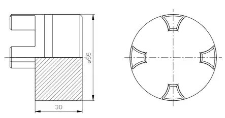 ROTEX 24/28 TJOCK RST-POLE, INGEN BORRING - Rotex axelkopplingar - 62069 - 2